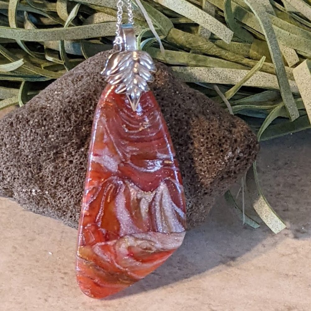 Red Faux Stone Pendant